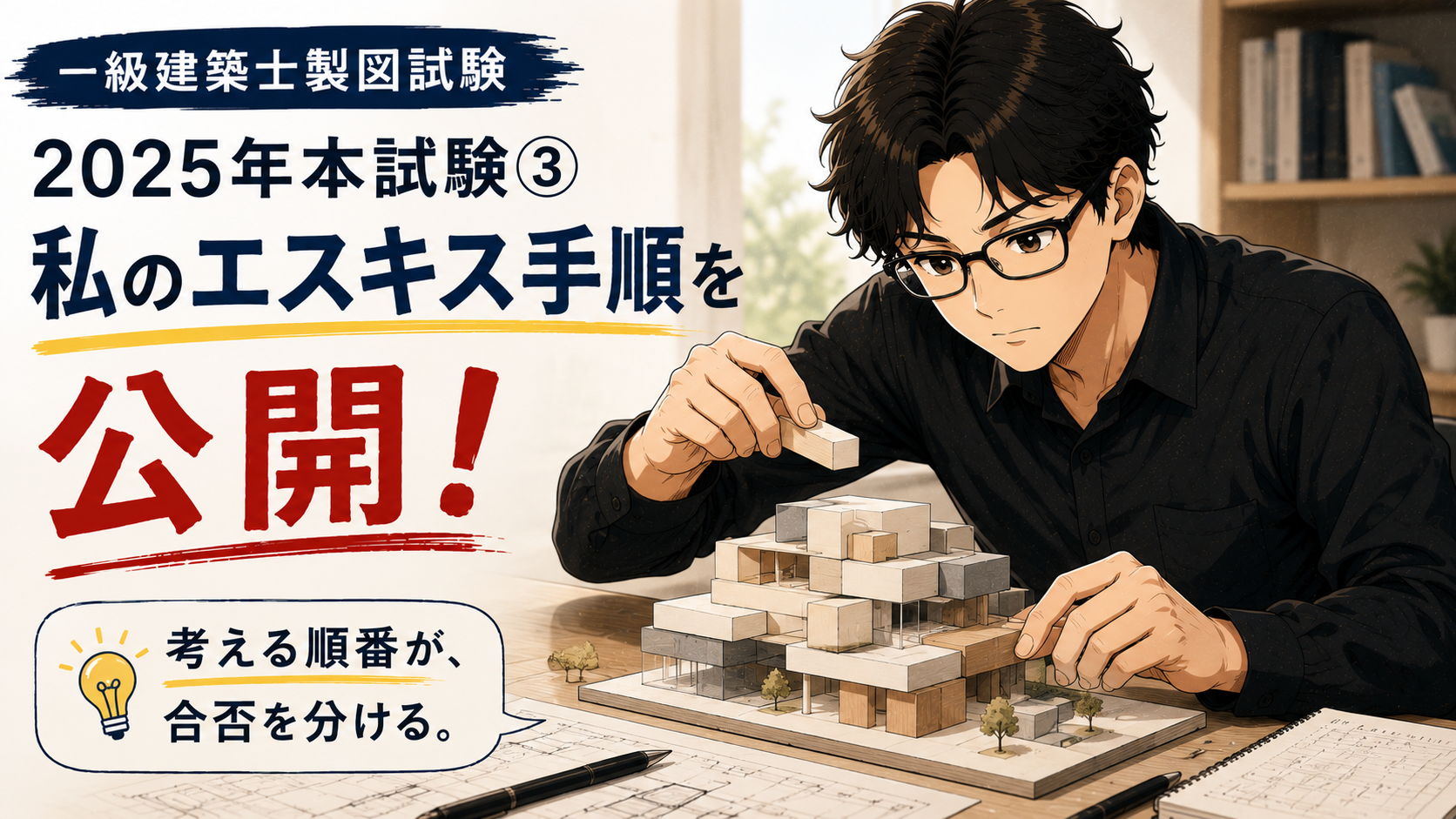 2025年本試験③一級建築士製図試験｜本試験当日のエスキス手順を公開