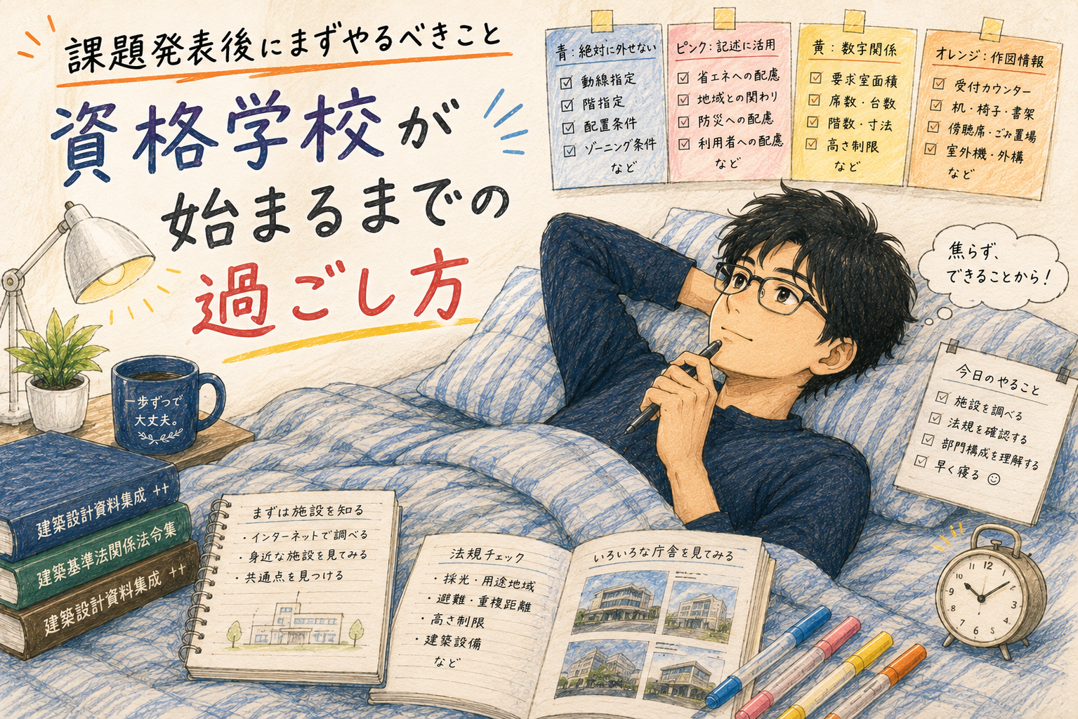 課題発表後にまずやるべきこと｜資格学校が始まるまでの過ごし方