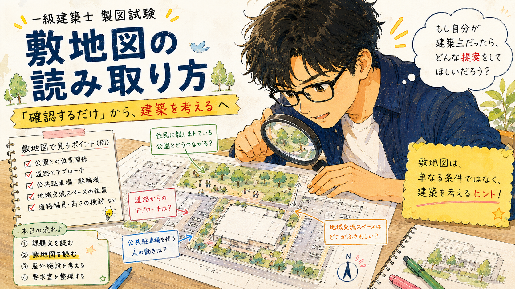 一級建築士製図試験「敷地図の読み取り方」｜「確認するだけ」の敷地図をやめて、合格に近づいた理由