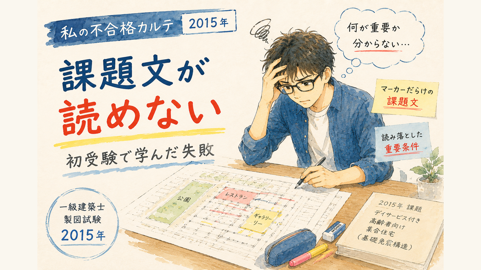 私の不合格カルテ2015年｜初受験で学んだ「課題文が読めない」という失敗