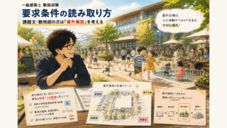 一級建築士製図試験「要求条件の読み取り方」｜課題文・敷地図の次は「屋外施設」を考える