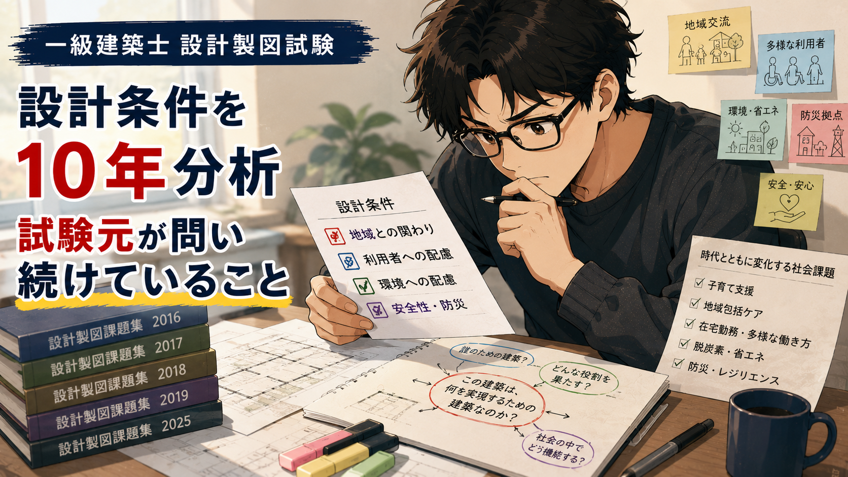一級建築士設計製図試験｜設計条件を10年分析【試験元が問い続けていること】